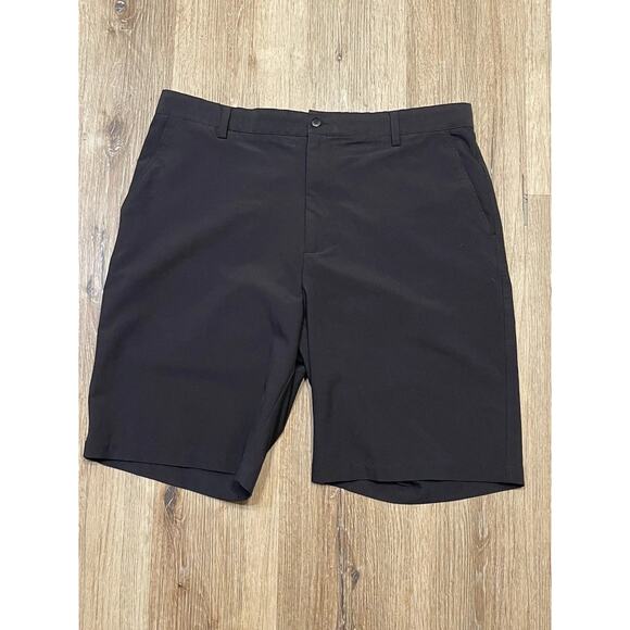 FootJoy FJ Mens 38x10 Black Flat Front Polyester Spandex Performance Golf Shorts - Picture 1 of 6